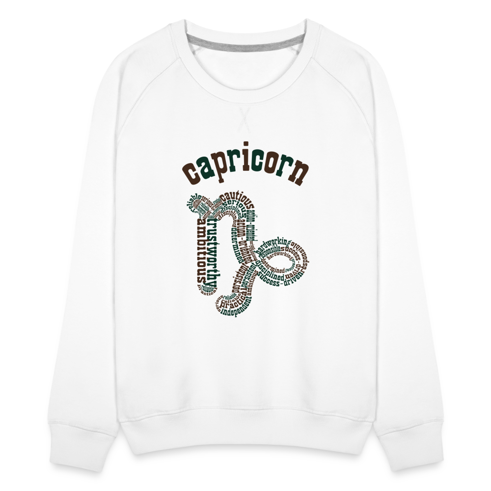 Women's Power Words Capricorn Premium Sweatshirt - white