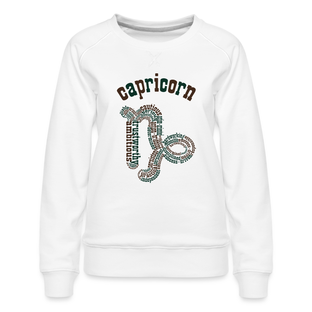 Women's Power Words Capricorn Premium Sweatshirt - white