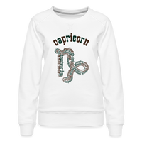 Thumbnail for Women's Power Words Capricorn Premium Sweatshirt - white