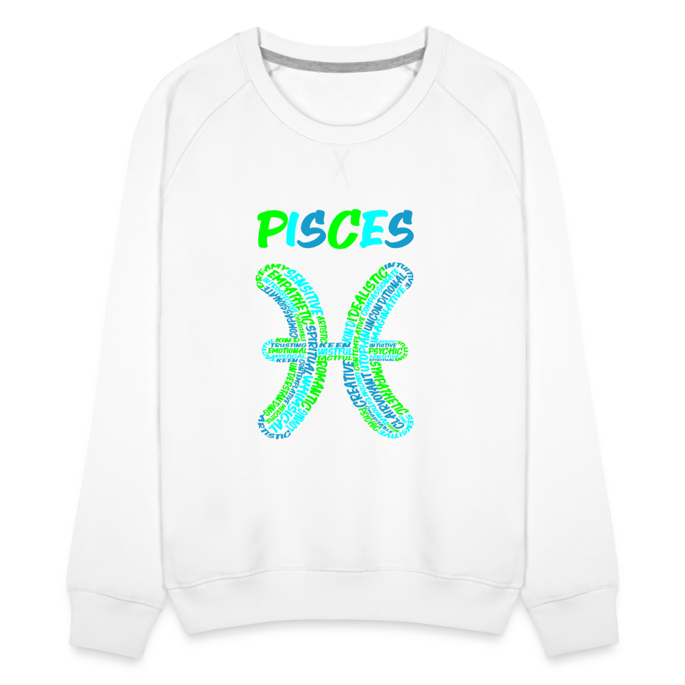 Women's Power Words Pisces Premium Sweatshirt - white
