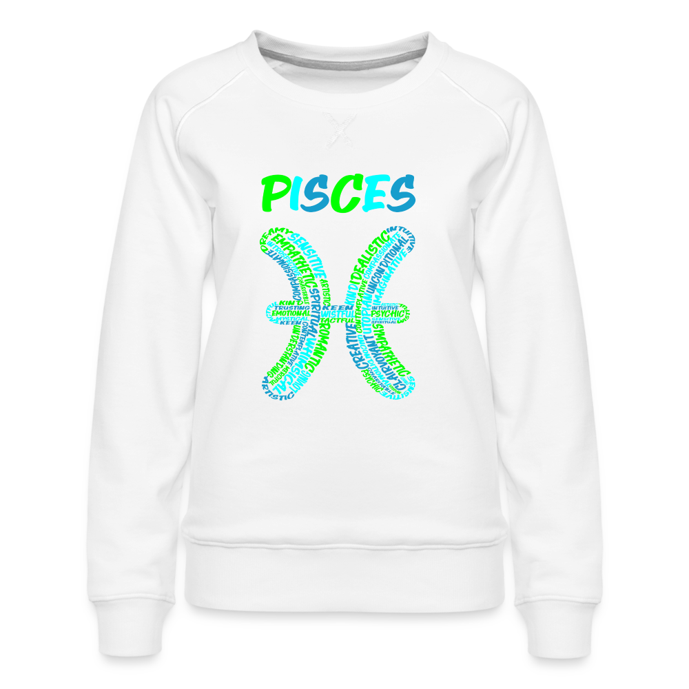 Women's Power Words Pisces Premium Sweatshirt - white