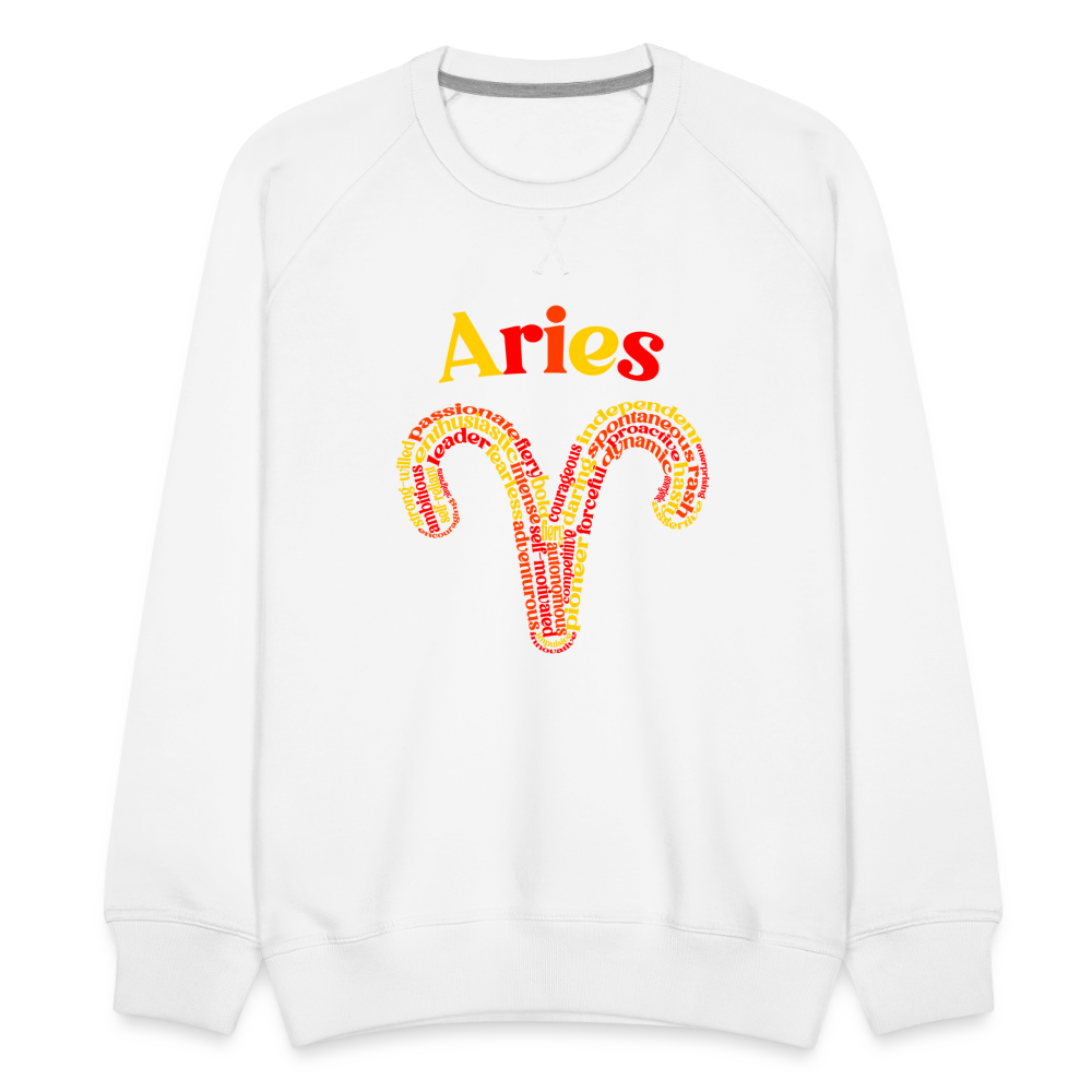 Men's Power Words Aries Premium Sweatshirt - white