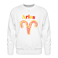 Thumbnail for Men's Power Words Aries Premium Sweatshirt - white