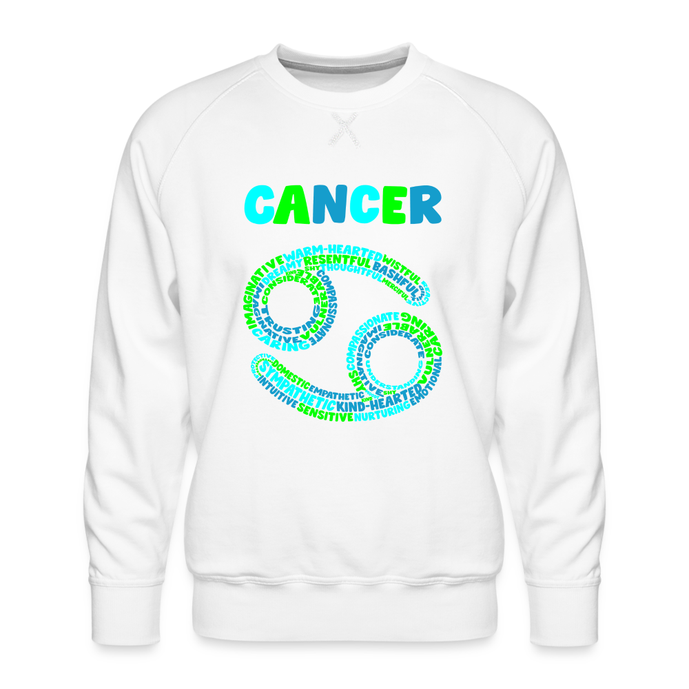 Men's Power Words Cancer Premium Sweatshirt - white