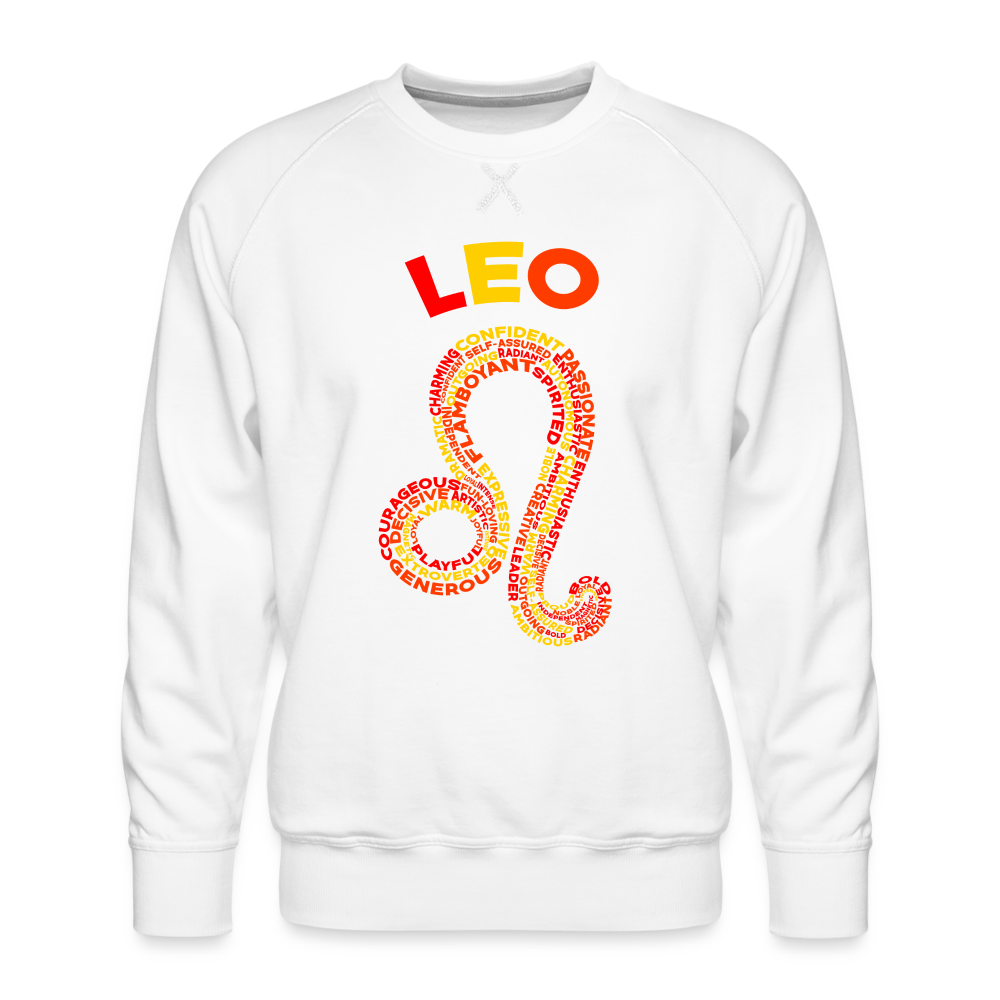 Men's Power Words Leo Premium Sweatshirt - white