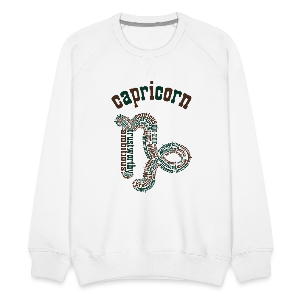 Men's Power Words Capricorn Premium Sweatshirt - white