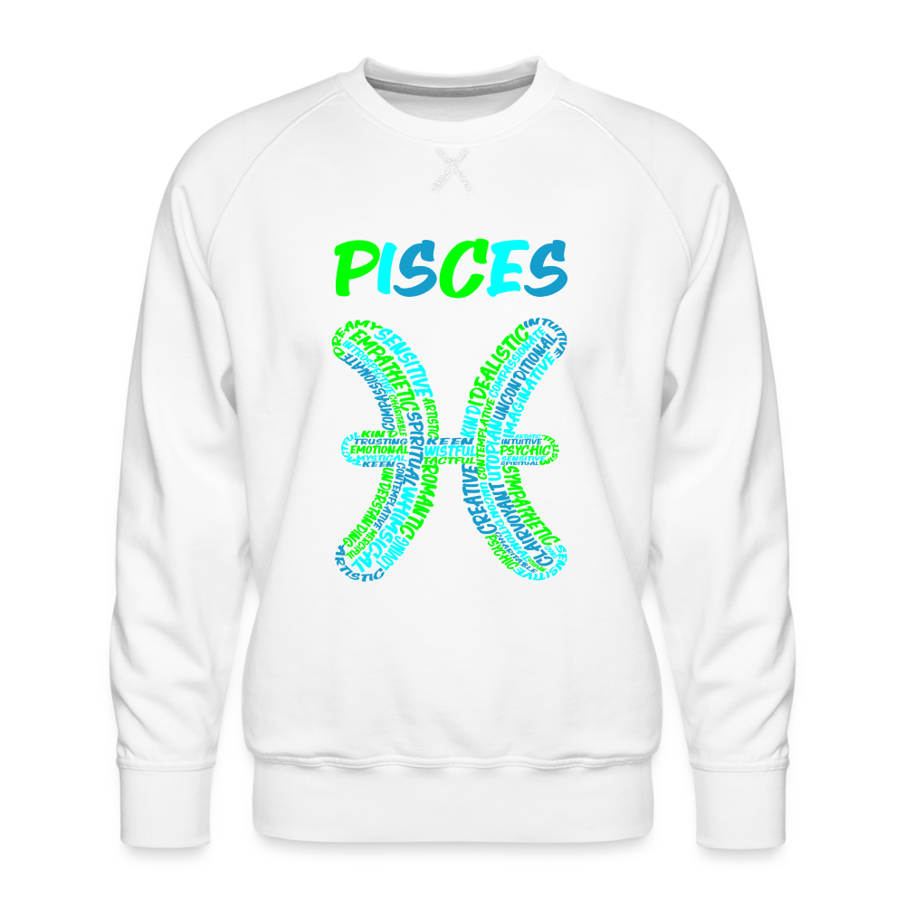 Men's Power Words Pisces Premium Sweatshirt - white