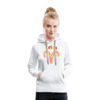 Thumbnail for Women's Power Words Aries Premium Hoodie - white