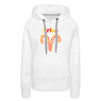 Thumbnail for Women's Power Words Aries Premium Hoodie - white