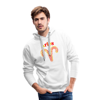 Thumbnail for Men's Power Words Aries Premium Hoodie - white