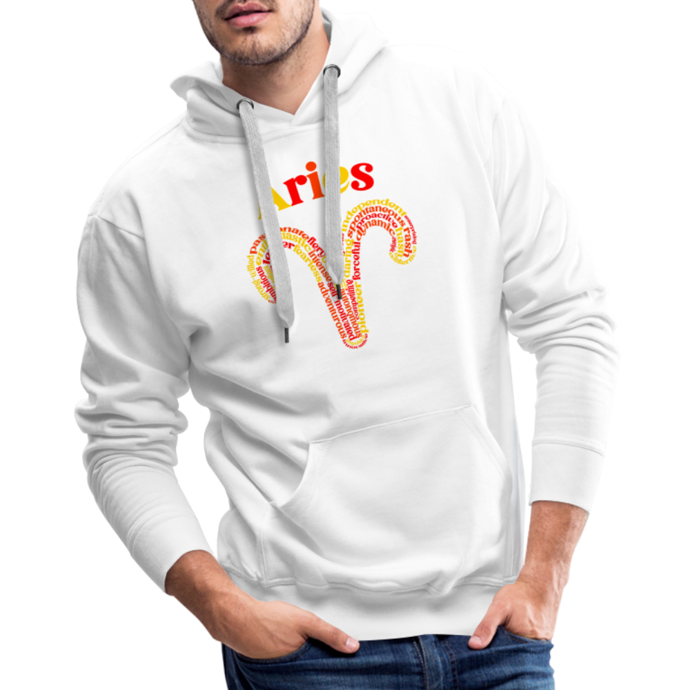 Men's Power Words Aries Premium Hoodie - white