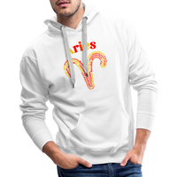 Thumbnail for Men's Power Words Aries Premium Hoodie - white