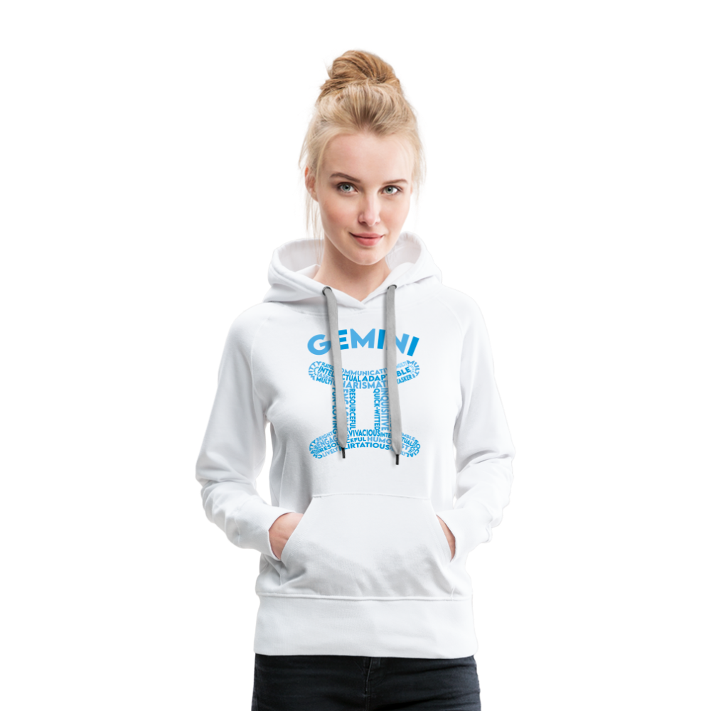 Women's Power Words Gemini Premium Hoodie - white