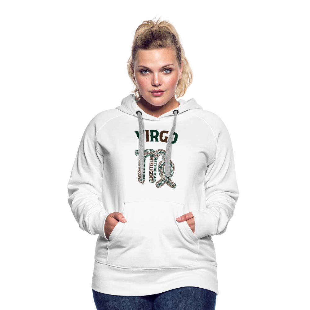 Women's Power Words Virgo Premium Hoodie - white