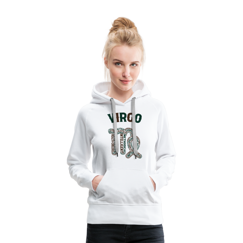 Women's Power Words Virgo Premium Hoodie - white