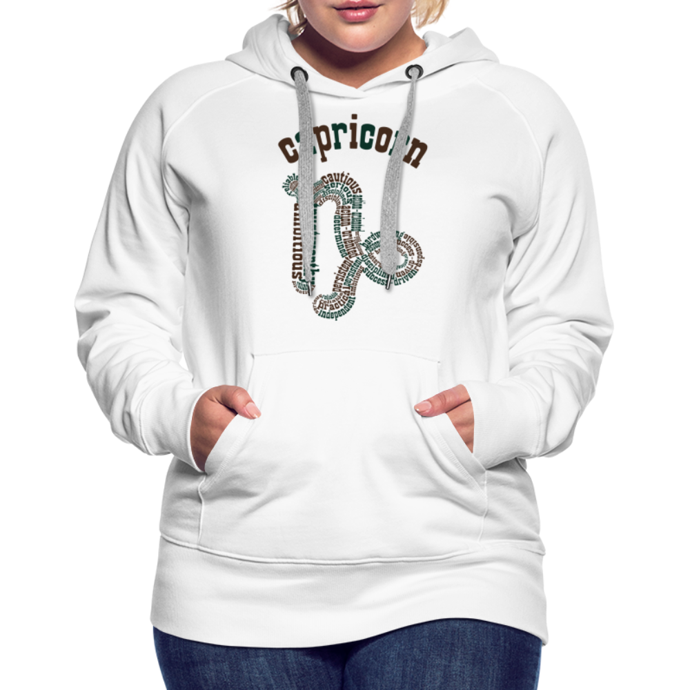 Women's Power Words Capricorn Premium Hoodie - white