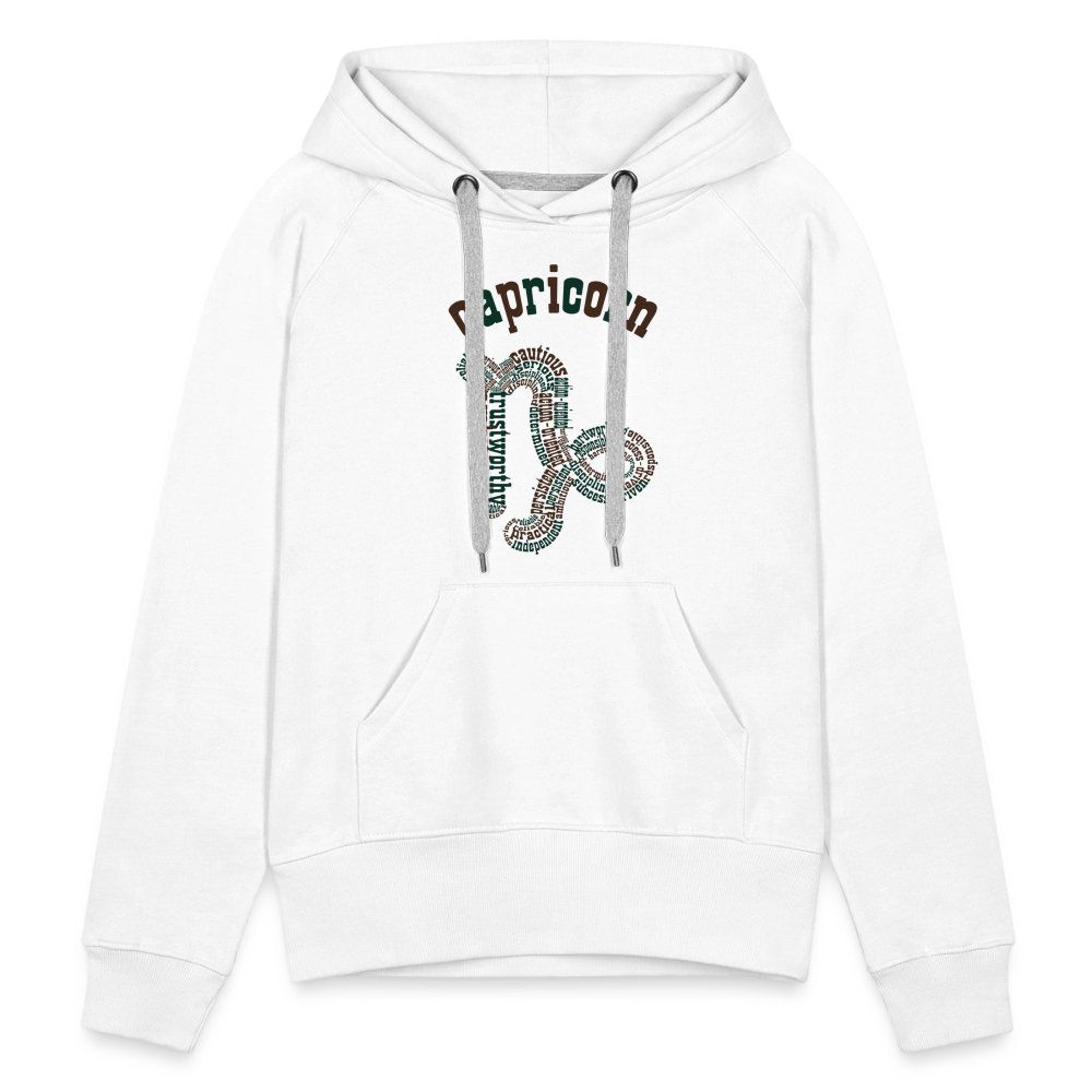 Women's Power Words Capricorn Premium Hoodie - white