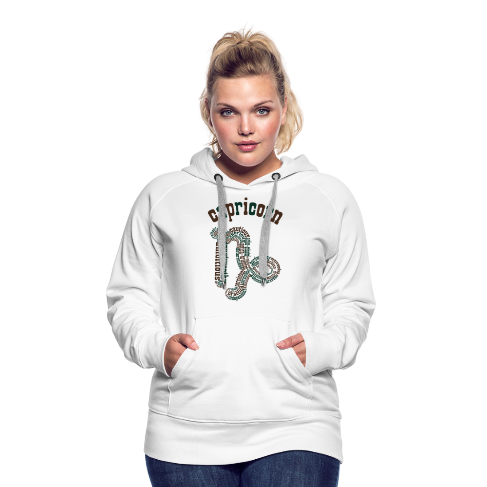 Women's Power Words Capricorn Premium Hoodie - white