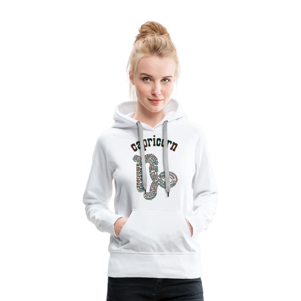 Women's Power Words Capricorn Premium Hoodie - white