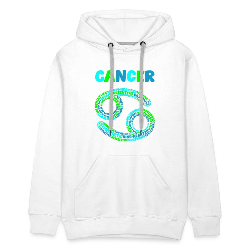 Men's Power Words Cancer Premium Hoodie - white