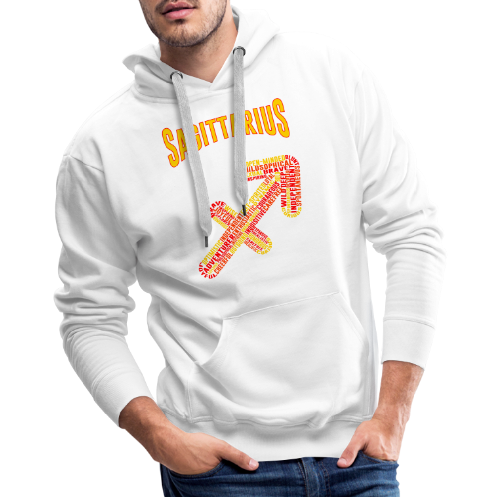 Men's Power Words Sagittarius Premium Hoodie - white