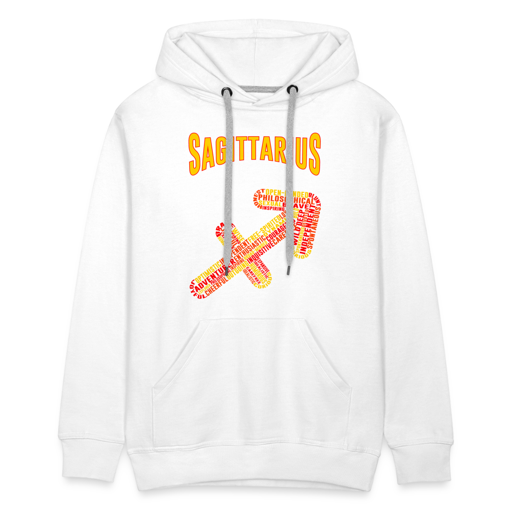 Men's Power Words Sagittarius Premium Hoodie - white