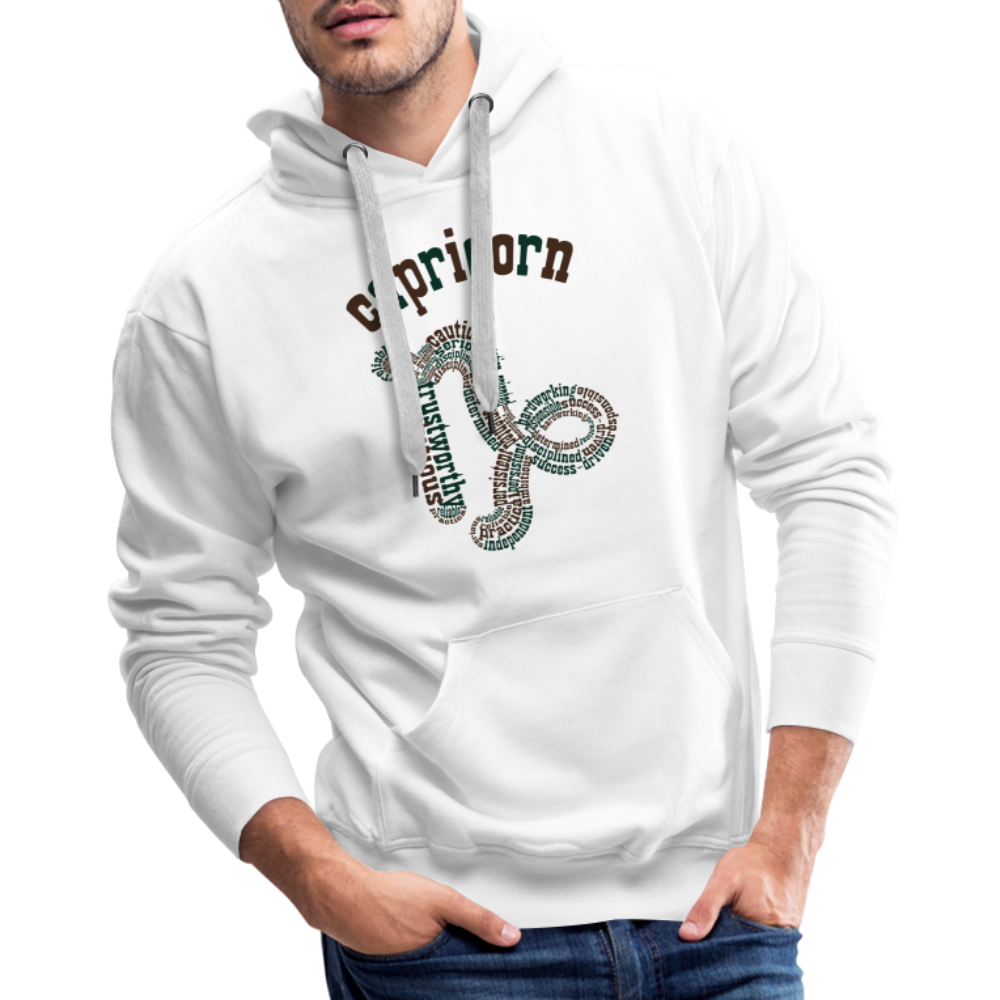 Men's Power Words Capricorn Premium Hoodie - white