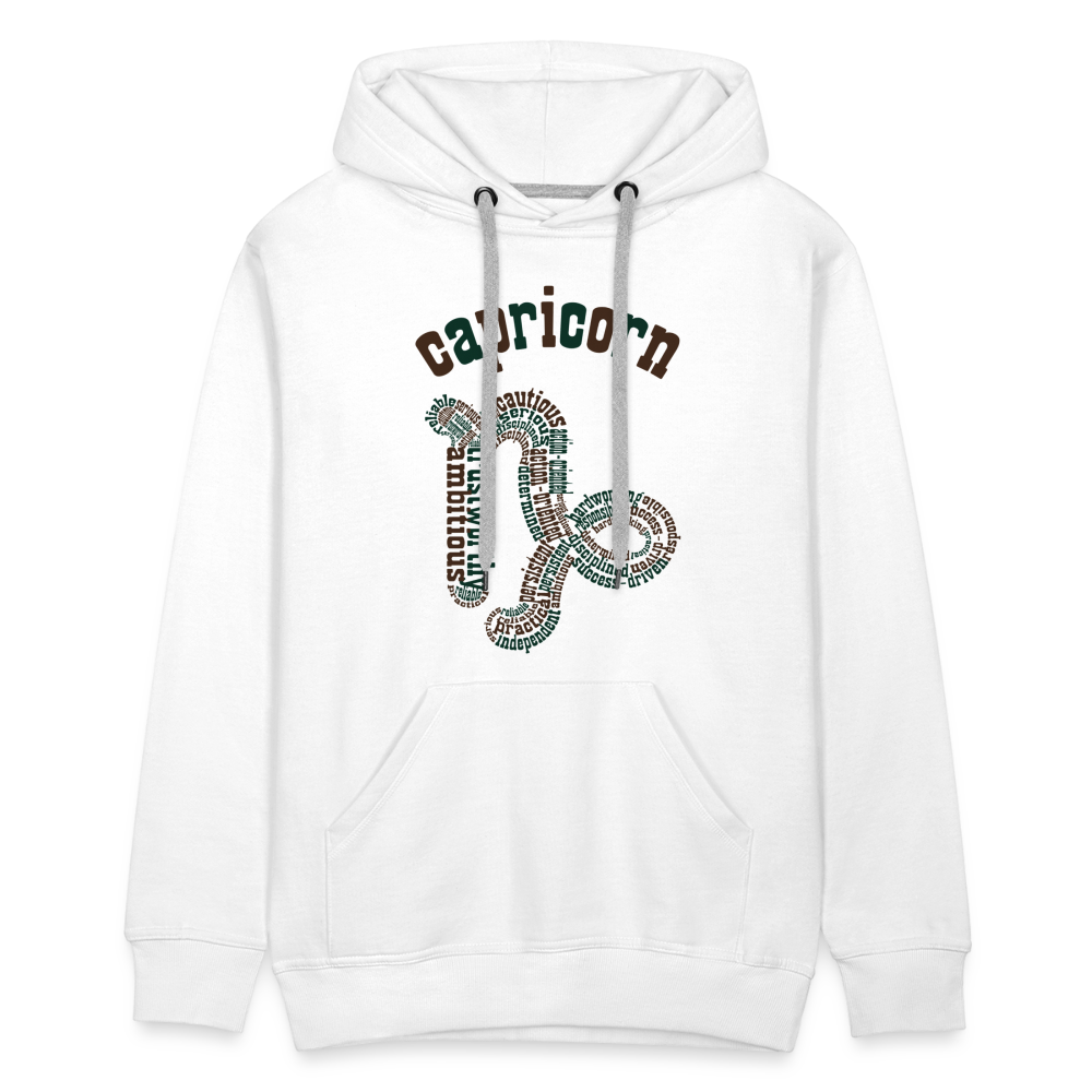 Men's Power Words Capricorn Premium Hoodie - white