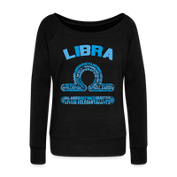 Thumbnail for Women's Power Words Libra Wideneck Sweatshirt - black