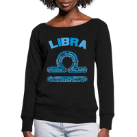 Thumbnail for Women's Power Words Libra Wideneck Sweatshirt - black