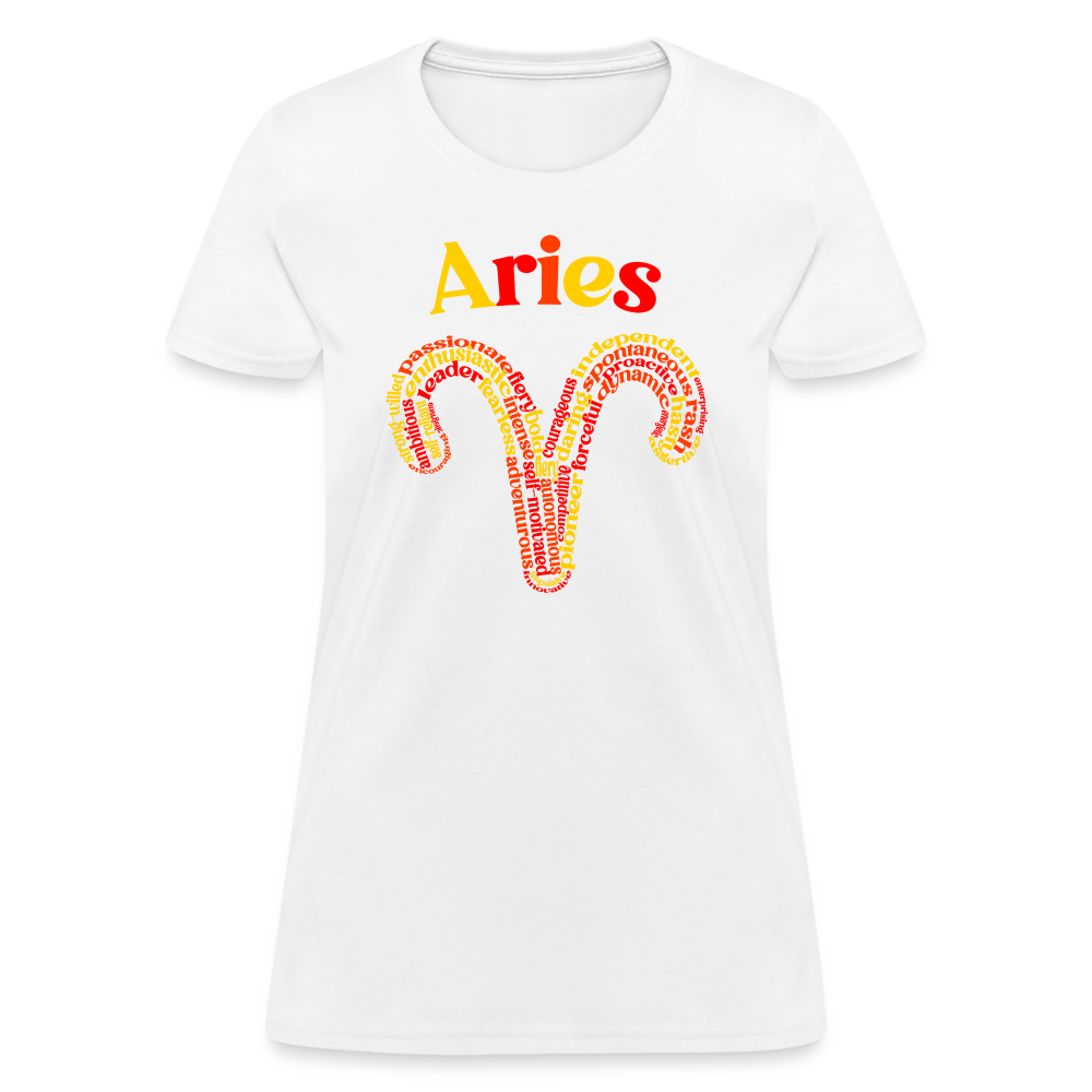 Women's Power Words Aries T-Shirt - white