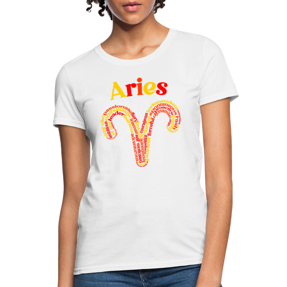 Women's Power Words Aries T-Shirt - white