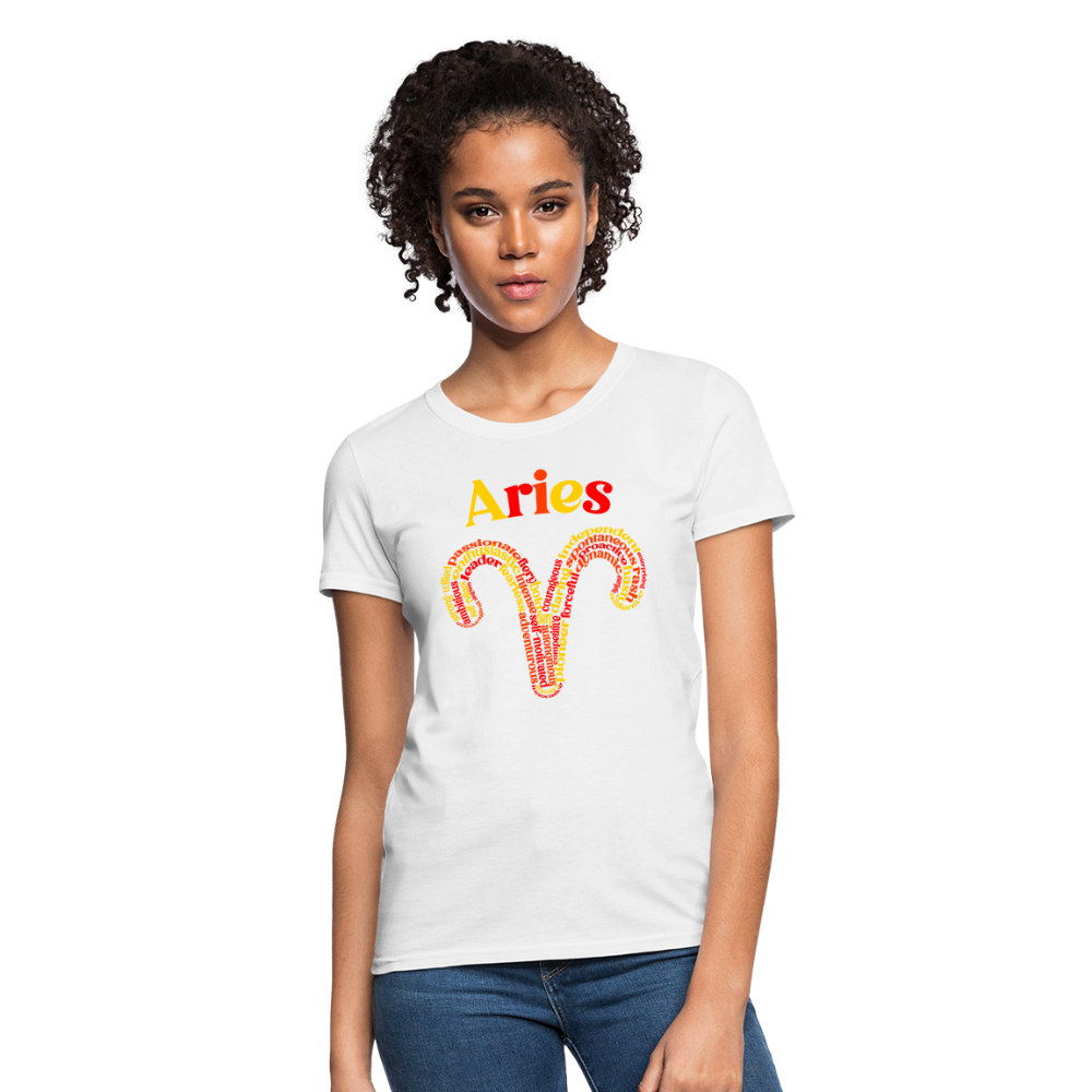 Women's Power Words Aries T-Shirt - white