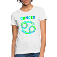 Thumbnail for Women's Power Words Cancer T-Shirt - white