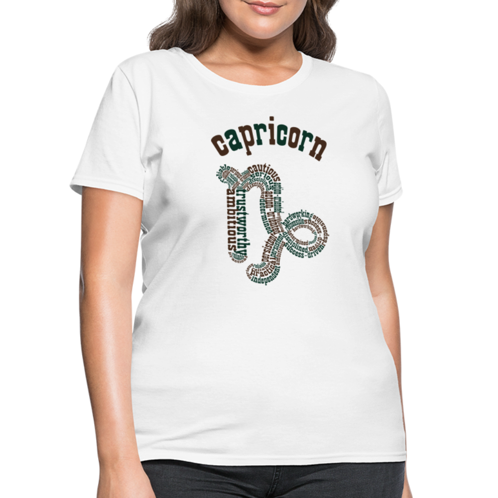 Women's Power Words Capricorn T-Shirt - white