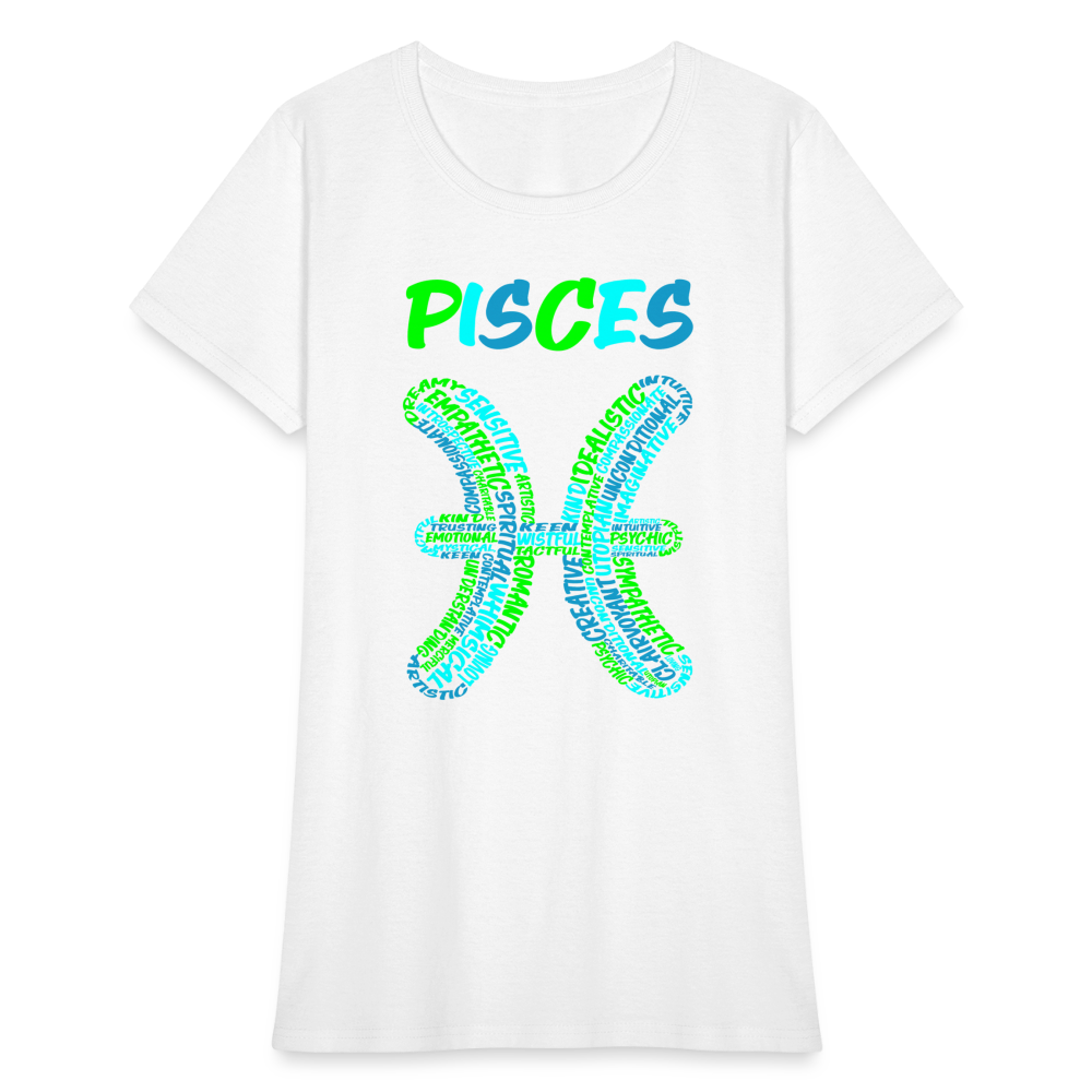 Women's Power Words Pisces T-Shirt - white