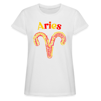 Thumbnail for Women's Power Words Aries Relaxed Fit T-Shirt - white