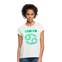 Thumbnail for Women's Power Words Cancer Relaxed Fit T-Shirt - white