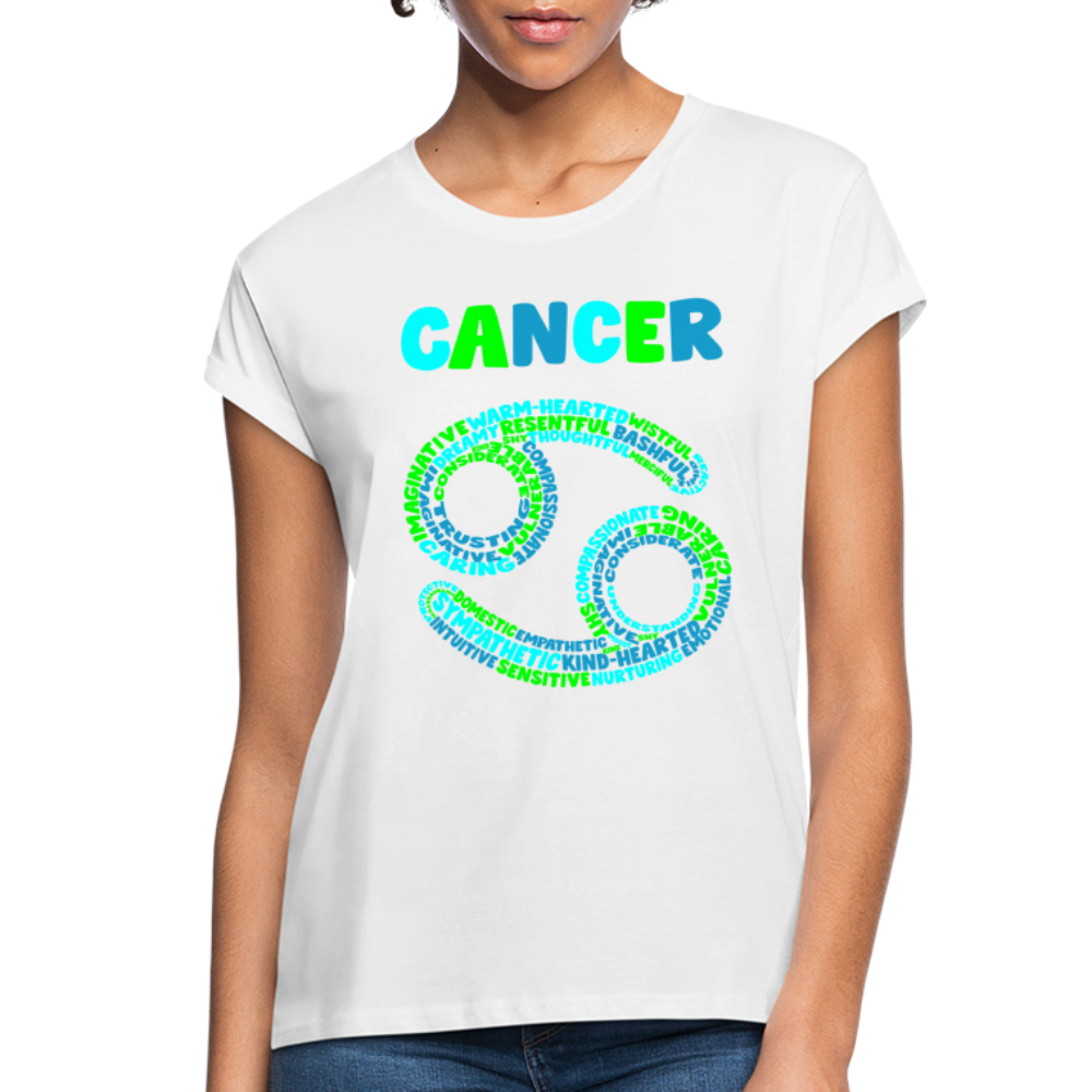 Women's Power Words Cancer Relaxed Fit T-Shirt - white