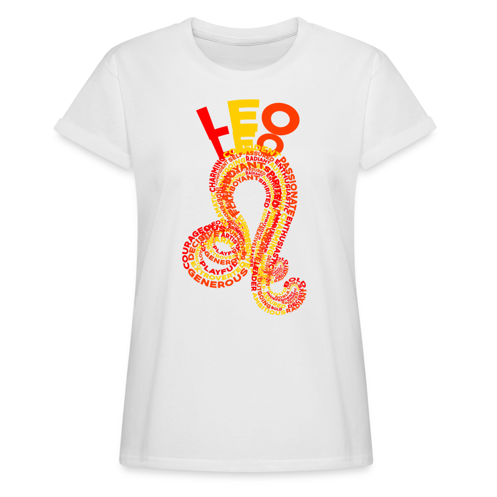 Women's Power Words Leo Relaxed Fit T-Shirt - white