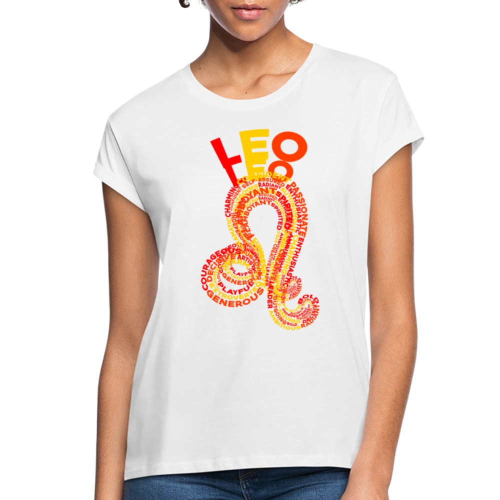 Women's Power Words Leo Relaxed Fit T-Shirt - white