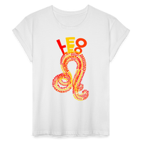 Thumbnail for Women's Power Words Leo Relaxed Fit T-Shirt - white