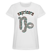 Thumbnail for Women's Power Words Capricorn Relaxed Fit T-Shirt - white