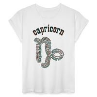 Thumbnail for Women's Power Words Capricorn Relaxed Fit T-Shirt - white