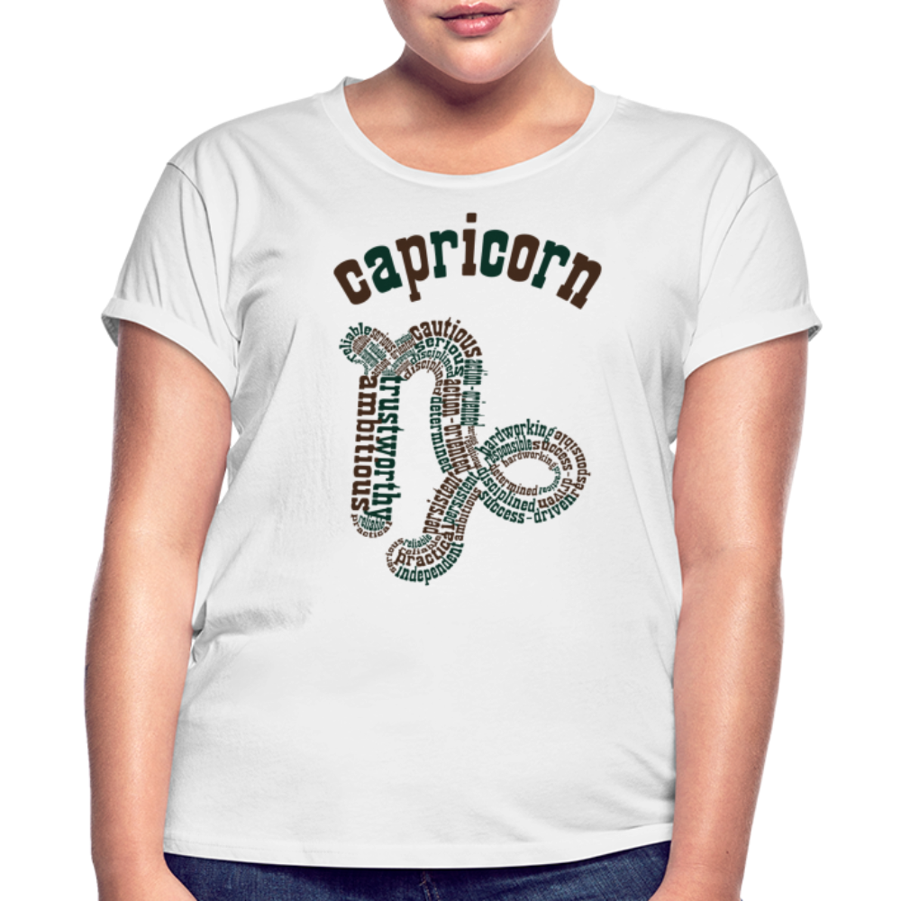 Women's Power Words Capricorn Relaxed Fit T-Shirt - white