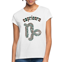 Thumbnail for Women's Power Words Capricorn Relaxed Fit T-Shirt - white