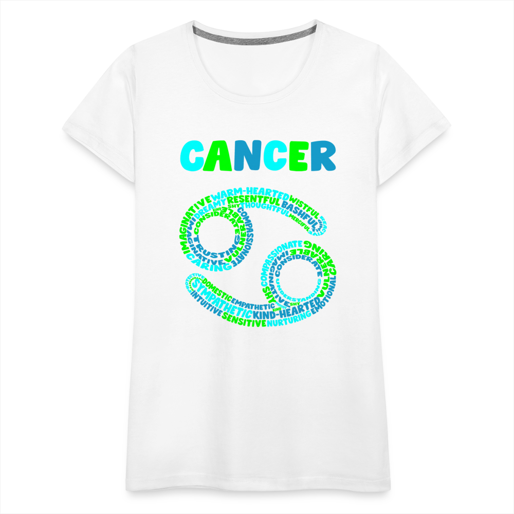 Women's Power Words Cancer Premium T-Shirt - white