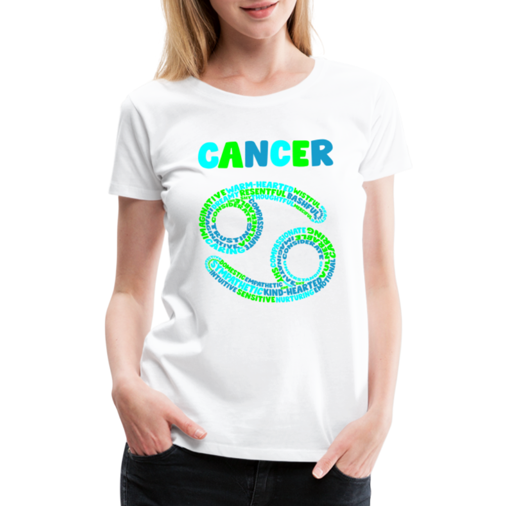 Women's Power Words Cancer Premium T-Shirt - white