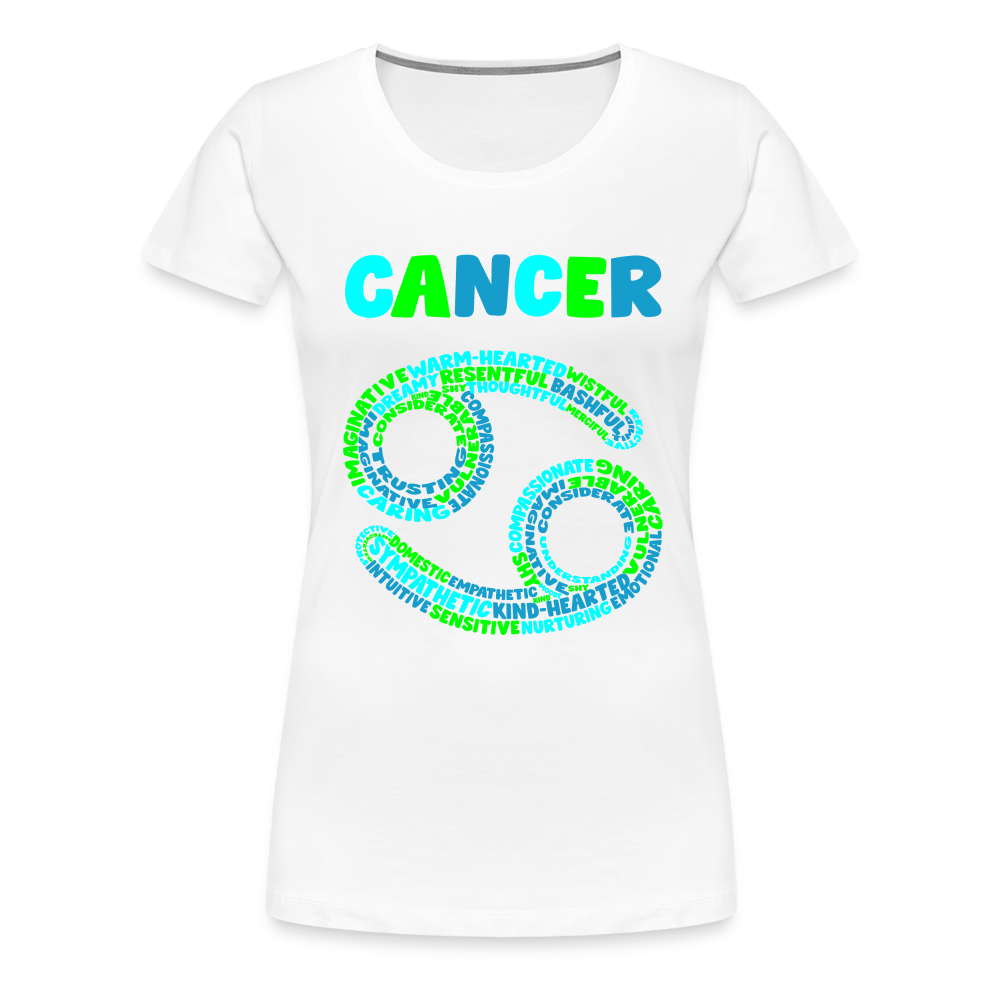 Women's Power Words Cancer Premium T-Shirt - white