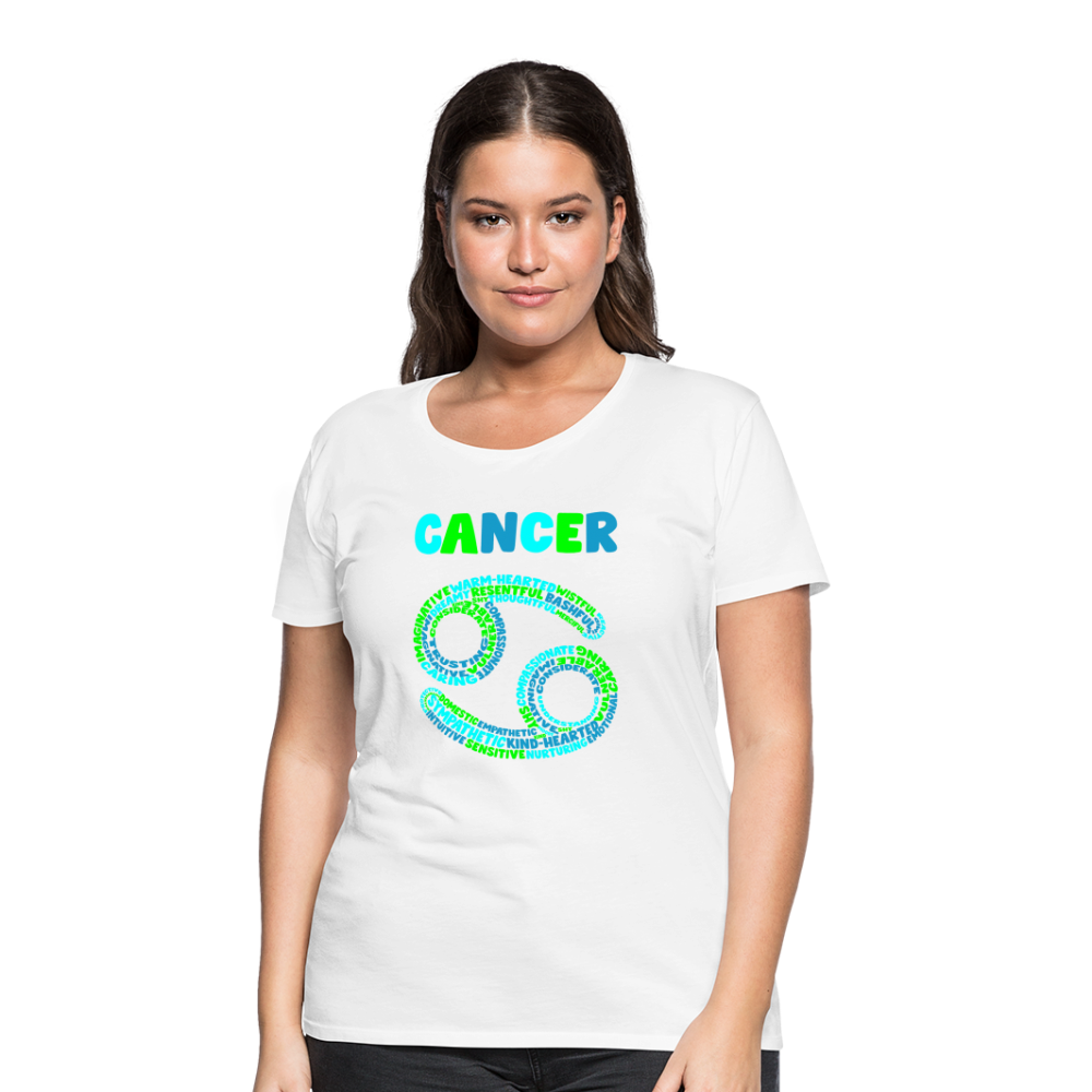 Women's Power Words Cancer Premium T-Shirt - white